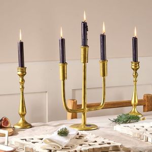 Prix de gros design moderne Porte-bougie en métal plaqué or pour la décoration intérieure Nouveau style Bougeoir en métal fantaisie - Product Image 1