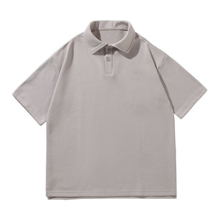 2025 hommes à manches courtes pour Polo T-Shirt haute qualité 100% coton solide décontracté Style surdimensionné 240 grammes Jersey tissu pour l'été - Product Image 5