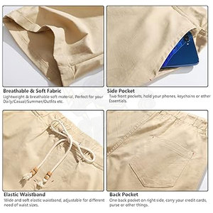 Pantalones Cortos de Verano para Hombre, Casuales, Clásicos, de Poliéster/Algodón, Ligeros, Transpirables, de Secado Rápido, Estilo Urbano - Product Image 5