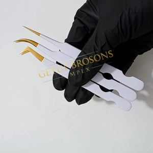 Pince à épiler GETUP BROSONS IMPEX à pointe dorée de précision, courbe lisse, isolation volume, en acier inoxydable 90 - Product Image 2