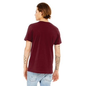 OEM personnalisé unisexe marron col en V T-Shirt 100% Airlume coton 32 simple 4.2 Oz court style formel tissu tricoté - Product Image 3
