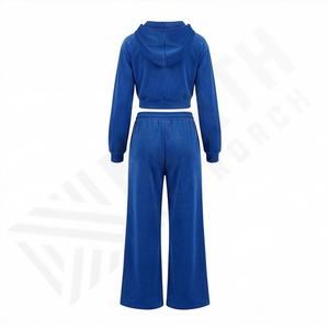 Ensemble de yoga d'hiver à capuche 2 pièces pour femme, survêtement 100 % coton respirant, ensemble de sport à manches longues pour la course et l'entraînement - Product Image 2