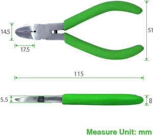 Mini alicates diagonales profesionales, cortadores de alambre de precisión fina, pinzas pequeñas de 5 pulgadas de plástico, cortadores micro laterales para la fabricación de joyas - Product Image 2