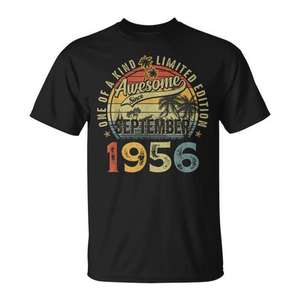 Superbe t-shirt pour homme pour son 68e anniversaire, 68 ans depuis septembre 1956, cadeau promotionnel classique - Product Image 1