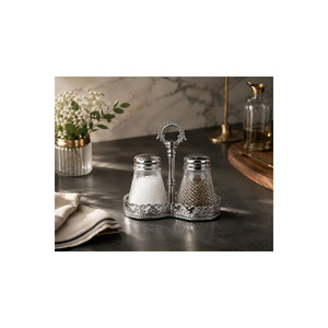 Ensemble de salières et poivrières en verre avec support métallique, 3 pièces, récipients à épices de 120 ml - Product Image 2
