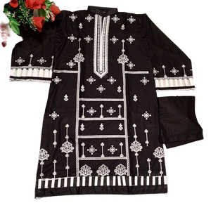 ชุดสูทผ้าฝ้ายปักลายสำหรับผู้หญิงชุดอินเดียและปากีสถาน3ชิ้นขนาดพลัสไซส์ - Product Image 2