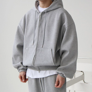 DEC Hommes Heavyweight Vintage Unisexe Haute Qualité Personnalisé Double Fermeture Éclair Blanc Zip Up Hommes Hoodies & Sweatshirts - Product Image 2