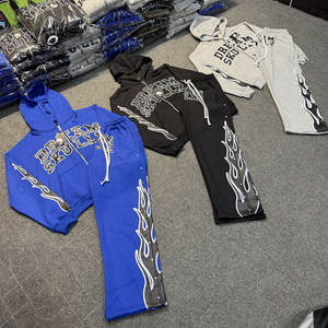 Conjunto de Chándal Urbano con Capucha para Hombre, Estilo Invernal, 100% Algodón, Transpirable, Ligero, con Logotipo Estampado, Pedidos al por Mayor - Product Image 2