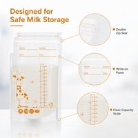 Sacs de conservation du lait maternel personnalisés, qualité alimentaire PE, pochette autoportante avec fermeture éclair pour le stockage du lait