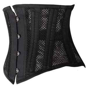 New <b>Gothic</b> Mesh <b>Corset</b> for Women Sexy Vintage Overbust Lace-Up <b>Corset</b> with Sheer Panels and Boned Structure Ideal for Party - Product Image 3