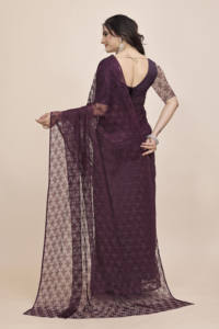 Élégant Saree de Bollywood en soie imprimé floral pour femmes avec pièce de chemisier pour les festivals de fête à porter quotidiennement en été - Product Image 3