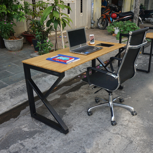 BFKB005-KBamboo โต๊ะทำงาน 140x70 ซม. พร้อมขาไม้ประกอบสำเร็จ - Product Image 4