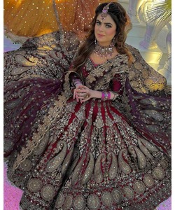 LavisaSezy One Piece LehengaCholi pour femme en rose avec chemisier en velours brodé - Product Image 4