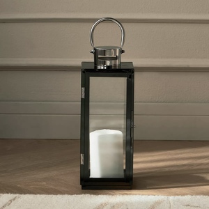 2025 vente chaude noir Nickel métal double tonalité lanterne noël bougeoir décorations pour la maison pour le Ramadan - Product Image 1