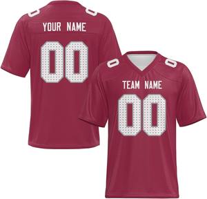 Commande en gros 2026 de maillots de football américain personnalisés, fabrication directe, 100% polyester, séchage rapide, impression par transfert thermique, équipe courte - Product Image 2
