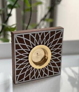 Porte-brûleur d'encens arabe traditionnel Ramadan cadeau bois d'agar forme de plateau carré brûleur d'encens parfumé - Product Image 3
