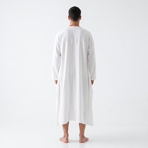Men's <b>Summer</b> Linen <b>Kaftan</b> Breathable Resort Casual Long Top OEM ODM Wholesale Factory Custom Logo Low MOQ - Product Image 2