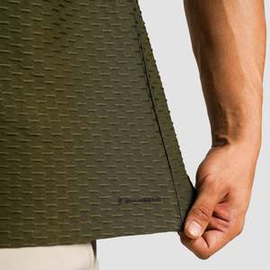 Basic GridLock Tee in Olive Cotton/<b>Bamboo</b> Knitted Fabric Lightweight Compressed with Pattern Silk <b>Screen</b> Printing for Exercise - Product Image 6