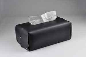 Porte-mouchoirs en gros de luxe tissu lin tissu moderne en cuir organisateur boîte à mouchoirs couverture en cuir LBTC-0048E - Product Image 4