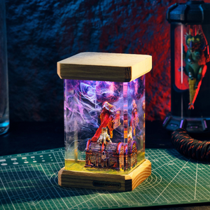 Lampe en époxy personnalisée, Lampe en résine époxy, Lampe en résine époxy personnalisée, Lampe en bois et résine, Veilleuse personnalisée, Cadeau fait main, Halloween - Product Image 3