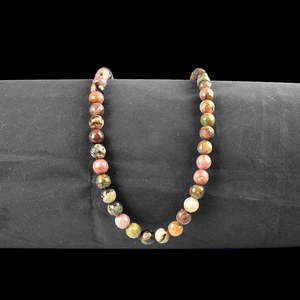 Perles rondes en rhodonite naturelle Chakralume de 8 mm, 45-50 pièces, pierres précieuses pour la fabrication de bijoux en provenance du Rajasthan - Product Image 6