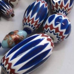 Mélange de perles de verre et perles lampwork Crystal Chevron & Beaded Charms pour bracelets Colliers-Perles de verre de qualité - Product Image 1