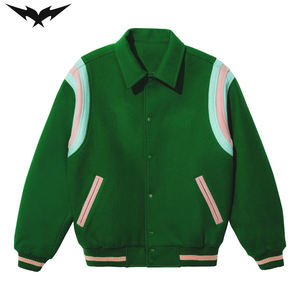 Veste de baseball en laine personnalisée pour homme, style streetwear, avec lettres brodées tendance, veste bomber unisexe - Product Image 3