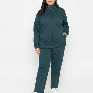 Conjunto de chándal de talla grande para entrenamiento de jogging de alta calidad para damas, chándal de talla grande con logotipo personalizado de lana de algodón para mujer - Product Image 1