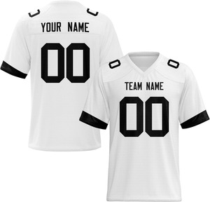 Maillots de football américain personnalisés, impression par transfert thermique, séchage rapide, 100% polyester, nom et numéros d'équipe personnalisés, faible MOQ - Product Image 1