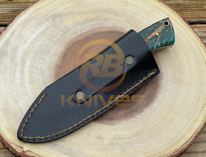 Couteau de chasse/camping en acier Damas fait main de 8 pouces, manche en résine, dureté 58HRC, garantie 3 ans, personnalisable OEM/ODM - Product Image 5