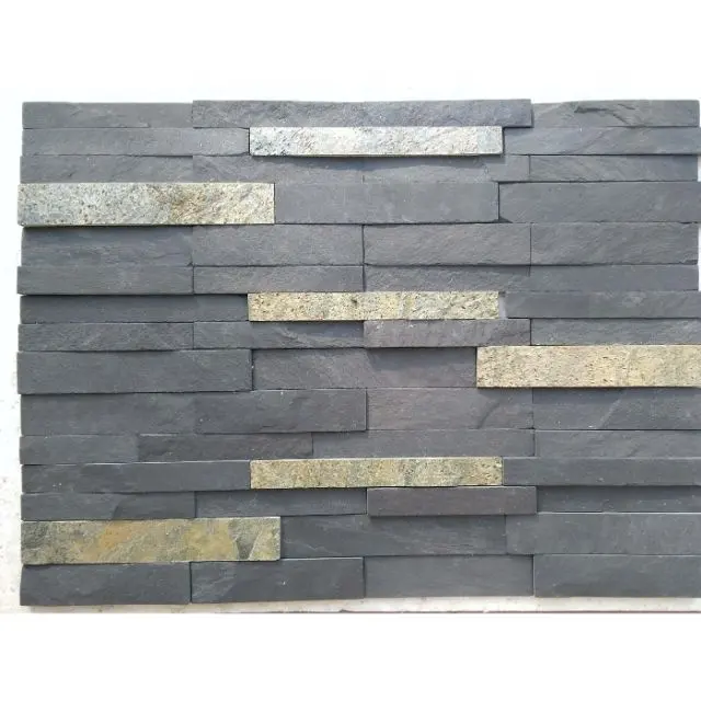 High Grade Natural Burning Forest Slate Peel And Stick Stone Veneer Sheet Wall Panel Interior Exterior Wall Decoration