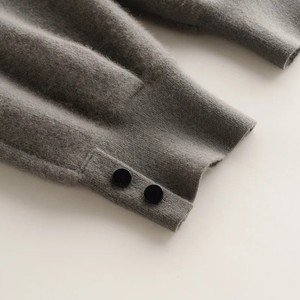 Pantalon de survêtement d'hiver de couleur unie longue pour femmes taille élastique pantalon de salon boutonné avec Logo tricoté jambes de pantalon d'hiver - Product Image 5