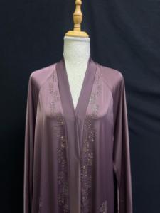 Abaya Vintage Estilo Dubái Más Vendida para Mujer, Tradicional Islámica, Manga Larga, Dobladillo Acampanado, Largo MAXI, Poliéster Ligero - Product Image 2