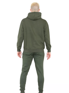 Fashionable Men Olive Green Custom Logo Oversized Pullover <b>Hoodie</b> and Joggers <b>Fleece</b> Heavyweight Set Man Tracksuit By Ako - Product Image 2