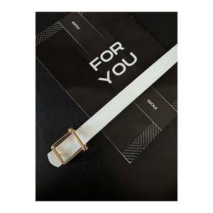 <b>Square</b> Buckle Women's Belt, Trouser Belt, Jacket Belt, Dress Belt - <b>White</b> - Product Image 3