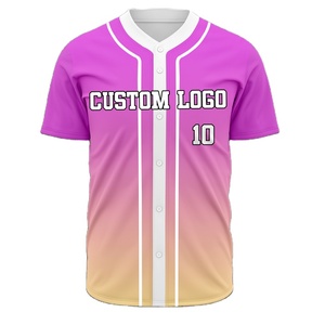 Maillot de baseball personnalisé par sublimation pour homme, respirant, en polyester, avec broderie et impression - Product Image 3