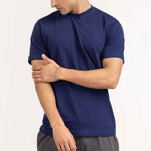 T-shirt pour homme 100% coton coupe ajustée avec col rond séchage rapide et léger production en usine écologique logo personnalisé pour le service OEM - Product Image 4