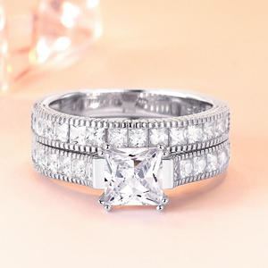 Jeulia Classic Radiant Cut <b>Sterling</b> <b>Silver</b> Engagement Ring <b>Set</b> - Product Image 5