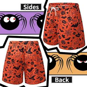 Shorts en polyester à maille solide en gros, taille plus, pour hommes, vintage, respirant, séchage rapide, fermeture à cordon, service OEM, avec poche - Product Image 3