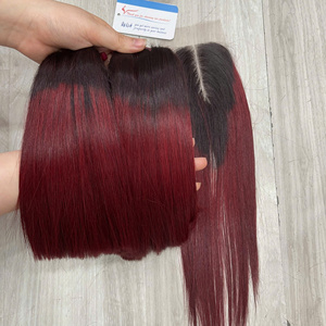 SUPER VENTE 50% !!! Extension de cheveux raides en os vietnamien Ombre couleur vin noir et rouge 10 pouces - Product Image 1