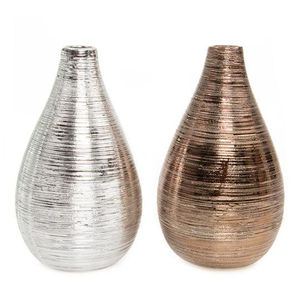 Vase à fleurs d'intérieur et d'extérieur pour mariage à la maison à vendre ensemble de 2 pots de fleurs en métal incrusté d'os et fournitures de vaisselle de pichet - Product Image 3