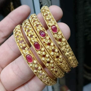 กำไลข้อมือชุบสำหรับผู้หญิงกำไลข้อมือสีทองสำหรับอินเดีย - Product Image 3