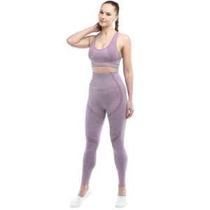 Ropa deportiva para mujer Conjunto de Yoga de 2 piezas Gimnasio Fitness Ropa deportiva Conjuntos de entrenamiento con Sujetador deportivo - Product Image 6