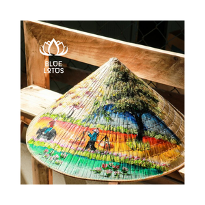 หมวกทรงกรวยใบปาล์มทำด้วยมือจากวัสดุธรรมชาติเวียดนามและความงามที่เรียบง่าย - Product Image 1