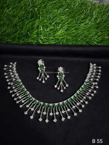 Ensemble de bijoux de mariée en diamant américain classique Collier et boucles d'oreilles en deux pièces pour mariage Style classique à la mode - Product Image 3