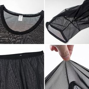 Yinyouyu Mens Xem Thông Qua Bộ Đồ Ngủ Sexy Lưới Sheer Cơ Bắp T Áo Sơ Mi Phòng Chờ Quần Đồ Lót Đồ Ngủ Clubwear - Product Image 5
