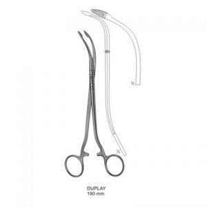 Pinzas para Esponjas Dentales de Acero Inoxidable de Alta Calidad, Curvas, 20 cm, Pinzas para Sujetar Esponjas Quirúrgicas - Product Image 1
