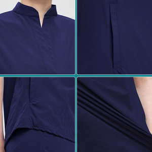 Tenues médicales unisexes en coton tissé à manches courtes avec logo personnalisé – Offre spéciale pour hôpitaux et cliniques vétérinaires - Product Image 4