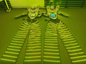 Costume de robot lumineux à barres LED RGB, armure lumineuse, vêtements, <span class=keywords><strong>casque</strong></span>, tenues - Product Image 5