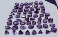 Améthyste synthétique (créée en laboratoire) de qualité AA, pierres précieuses en vrac, mélange de coupes, certifiées par un tiers, œil de chat super violet, lots de 15 à 80 carats